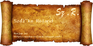 Szőke Roland névjegykártya